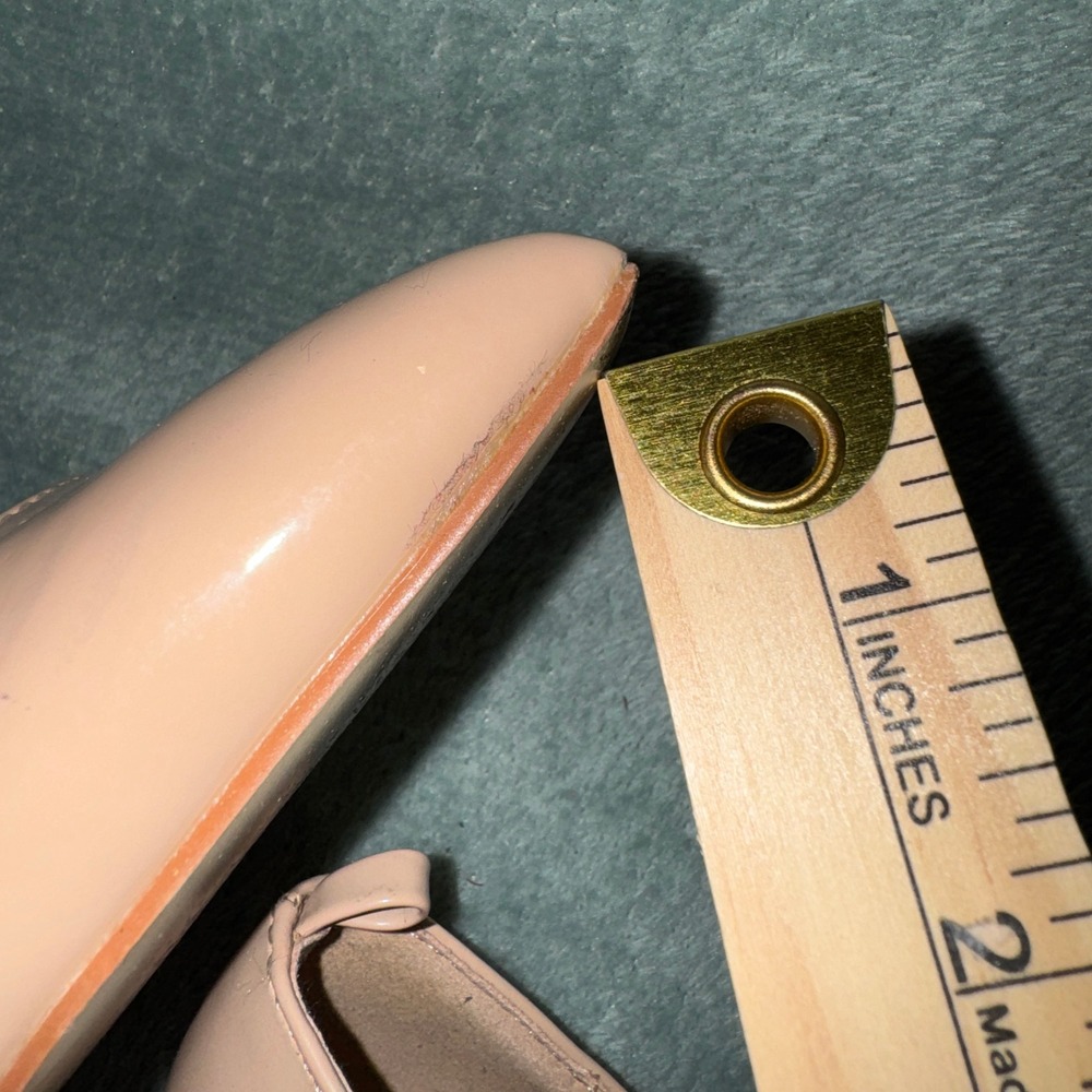 Glaze Womens Pointed Toe Pump 8.5 Nude Patent Faux Leather Stiletto Heel - Picture 16 of 16